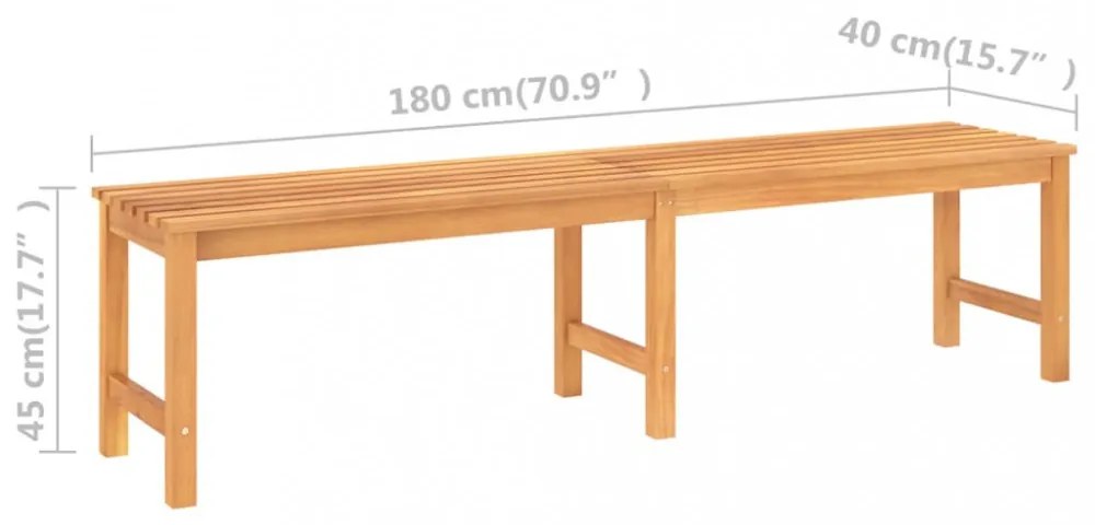 tömör tíkfa kerti pad 180 cm