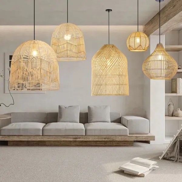 Immax 08262L - Csillár zsinóron PELO 1xE27/40W/230V átm. 40 cm rattan