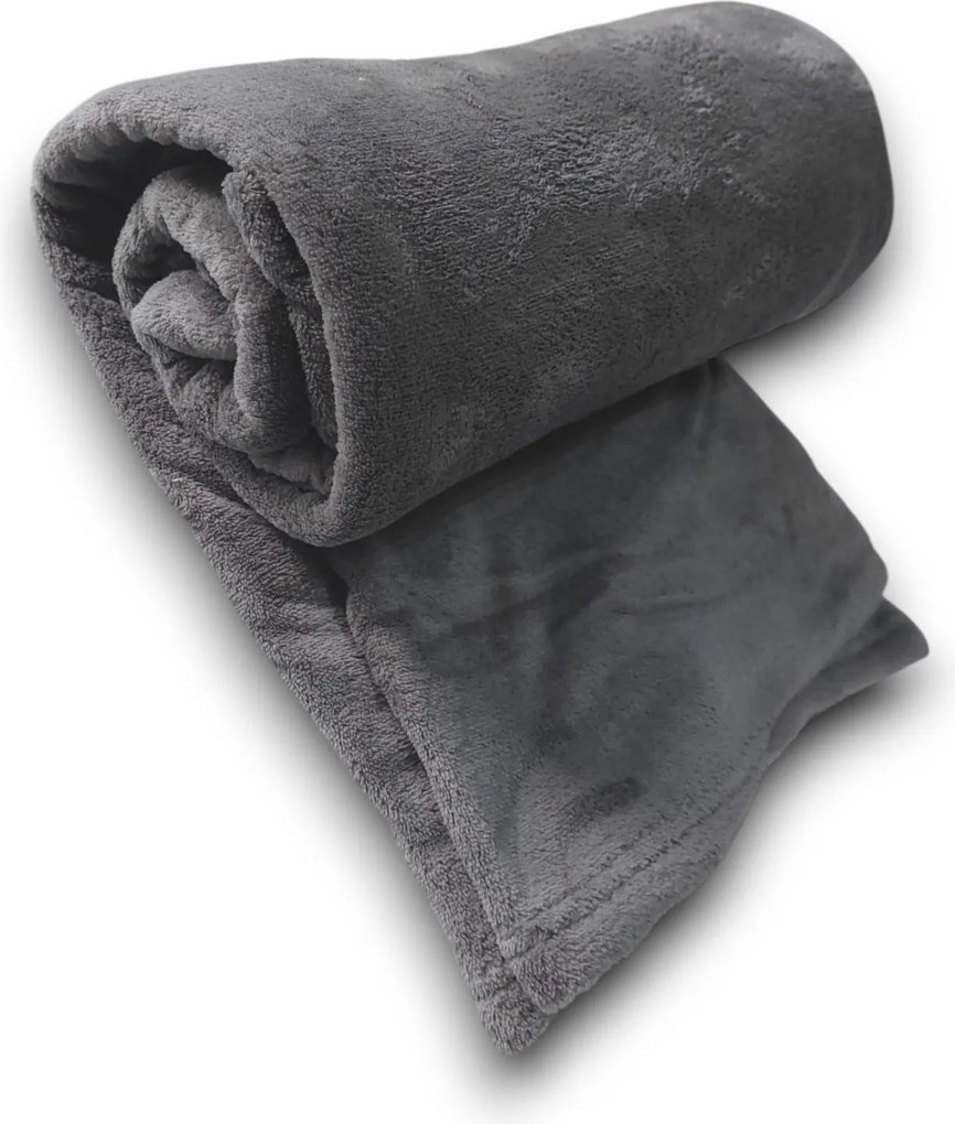 Ágytakaró Polár Flanel Puha Ágytakaró Fotel Sötét Szürke 140x200cm