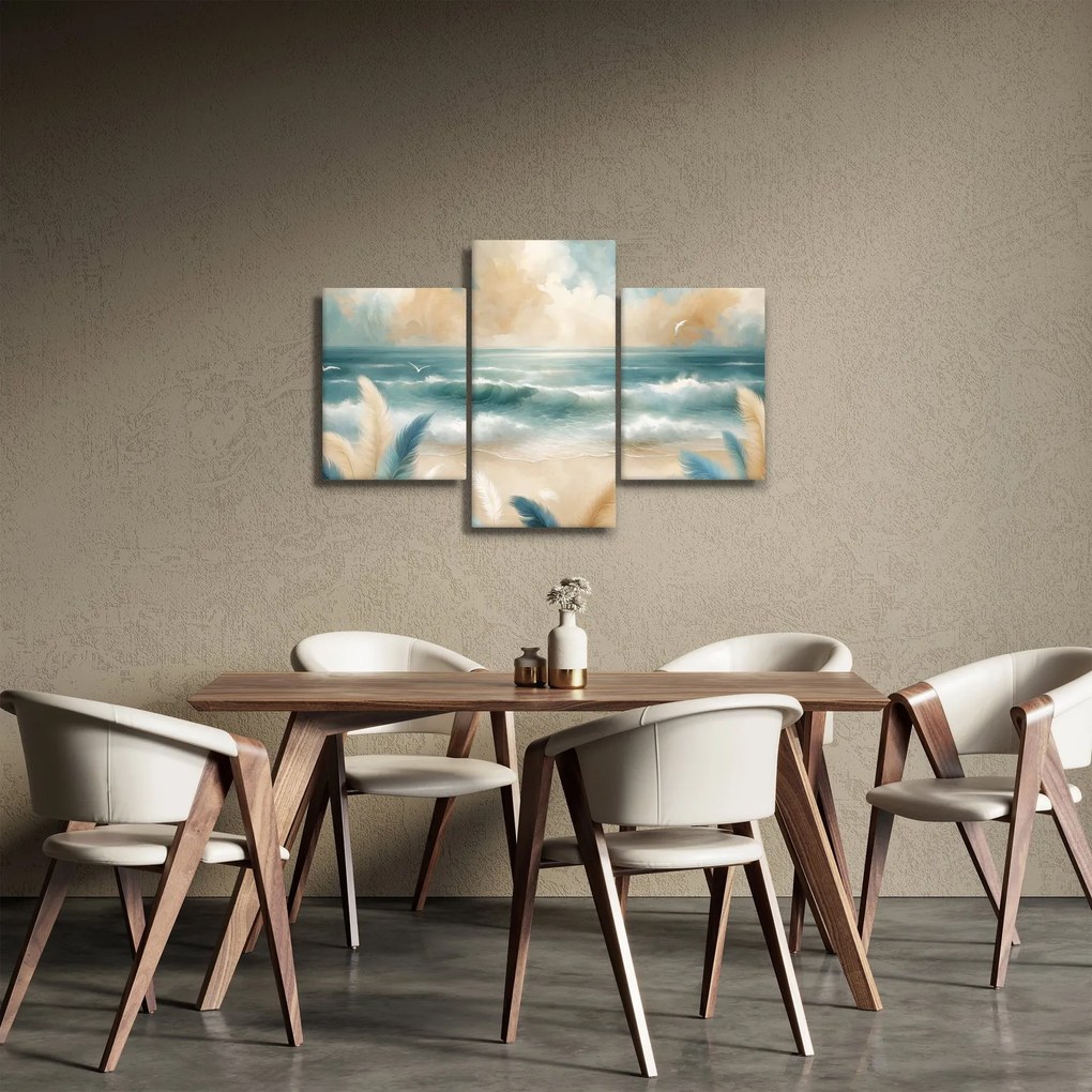 Kép – Festett strand lágy színekben (90x60 cm)
