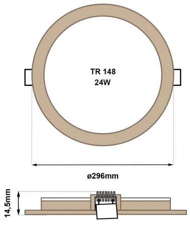 LED Beépíthető lámpa CIRCLE LED/24W/230V 4200K átm. 29,6 cm barna