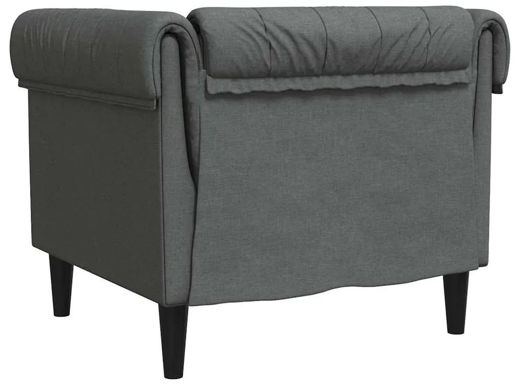 Chesterfield Kanapé Szék Sötétszürke 78.5 x 74.5 x 74.5 cm