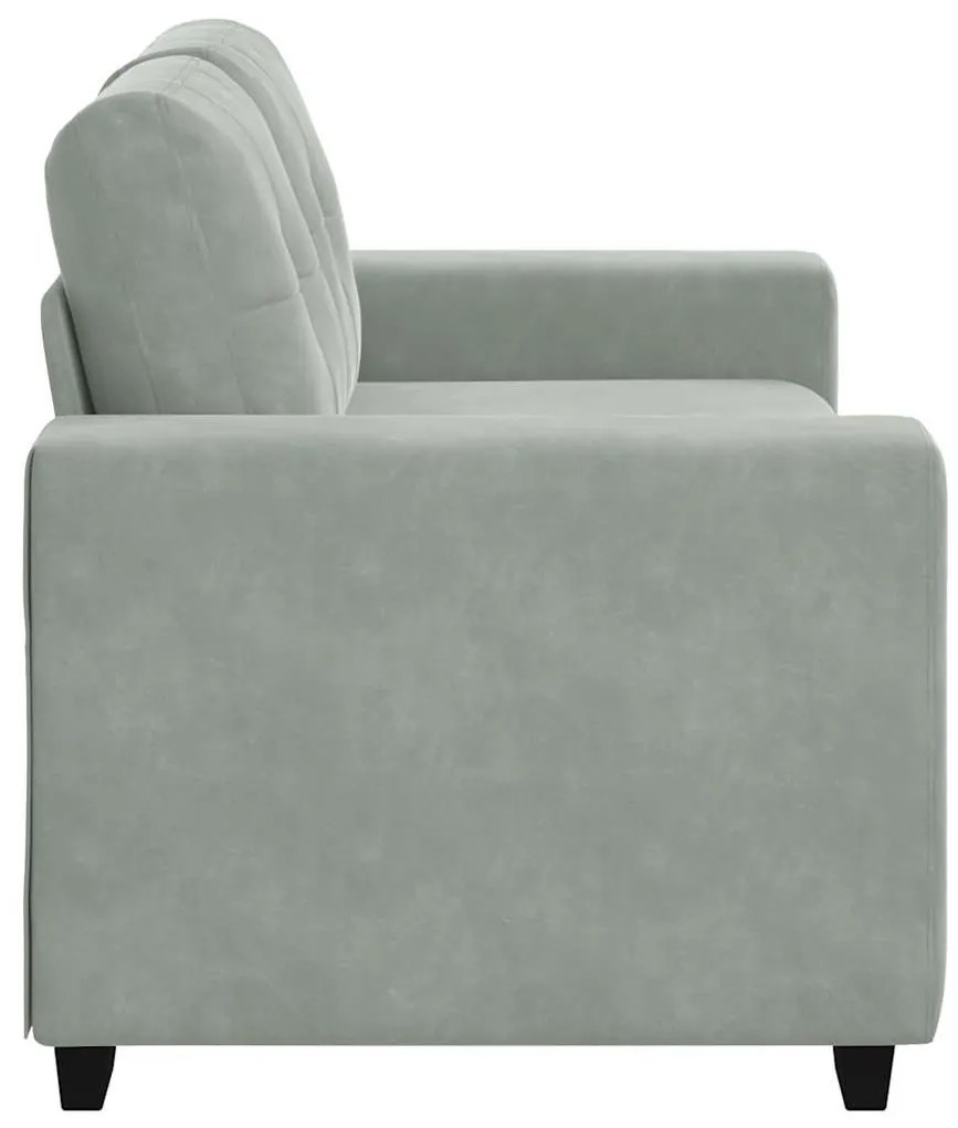 világosszürke bársony loveseat kanapé 120 cm