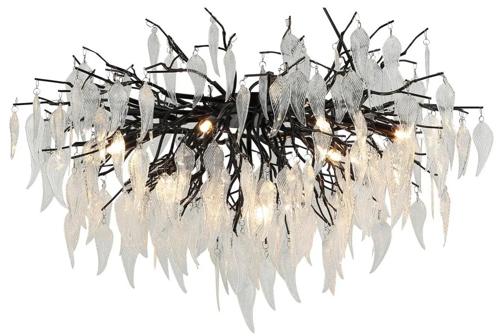 Kristály felületre szerelhető csillár 10xG9/40W/230V fekete