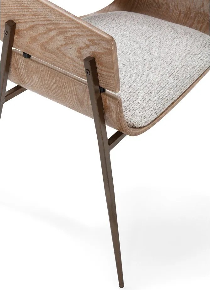 Natúr színű kárpitozott karfás étkezőfotel szett 2 db-os Naia – MOME