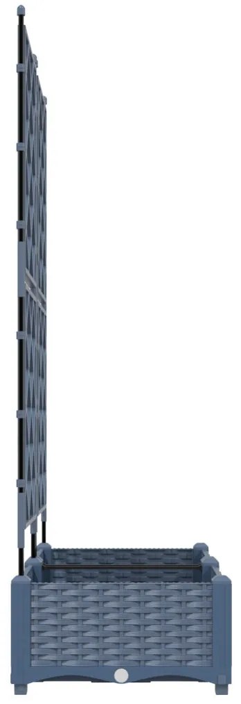 Kertvirágcserép trellissel 2 db Szürke 80x40x125.5 cm