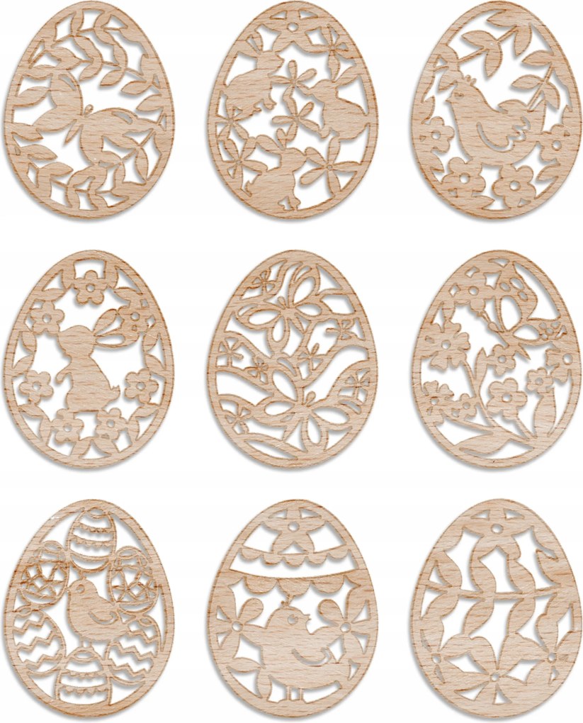 Húsvéti Tojás Dísz Szett Húsvéti Tojásfa Díszítéshez, 9 darab