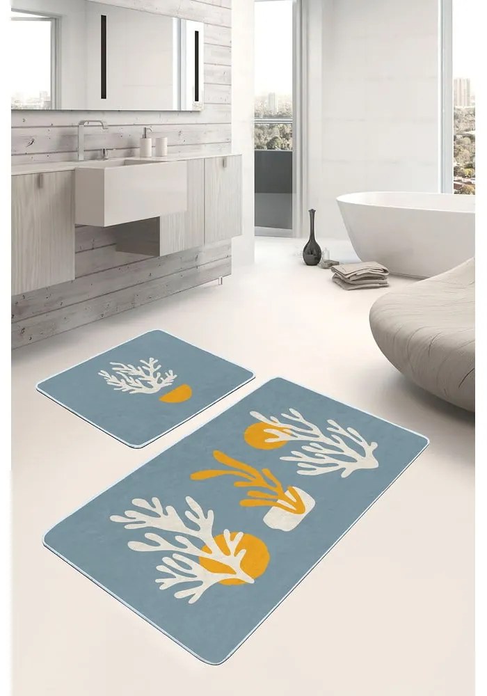 Kék fürdőszobai kilépő szett 2 db-os 60x100 cm – Mila Home