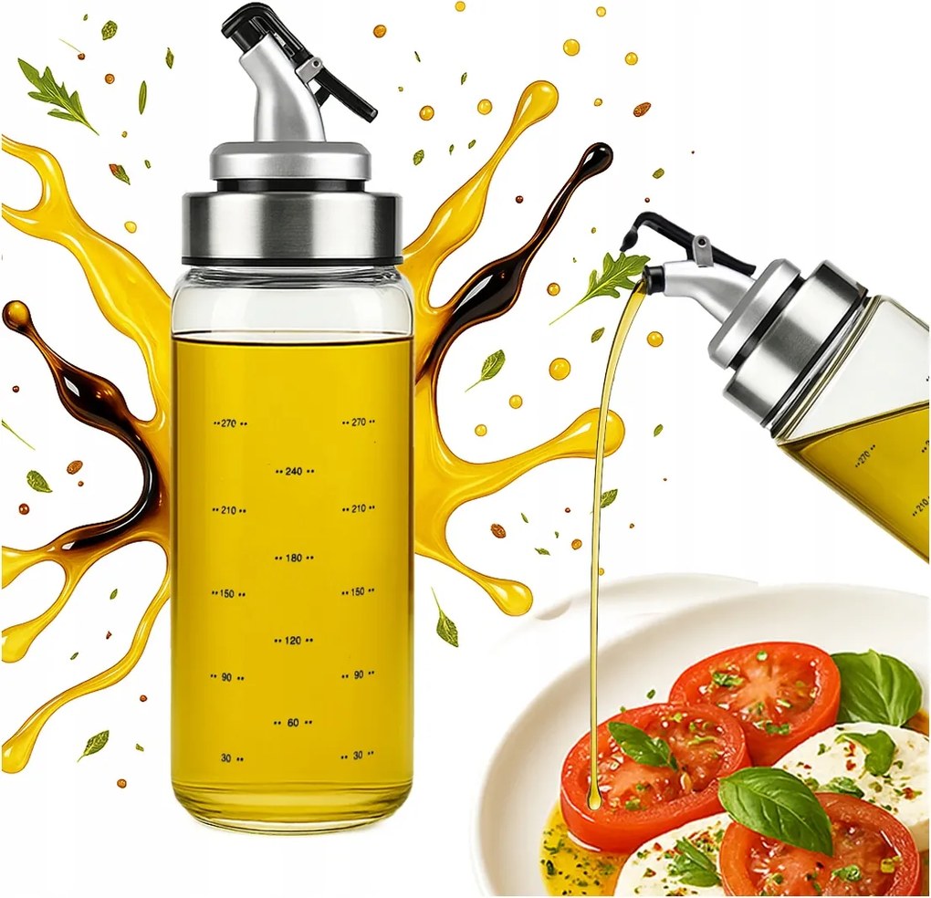 Üveg tartály adagoló 300 ml-es osztás olaj szósz ecet szirup
