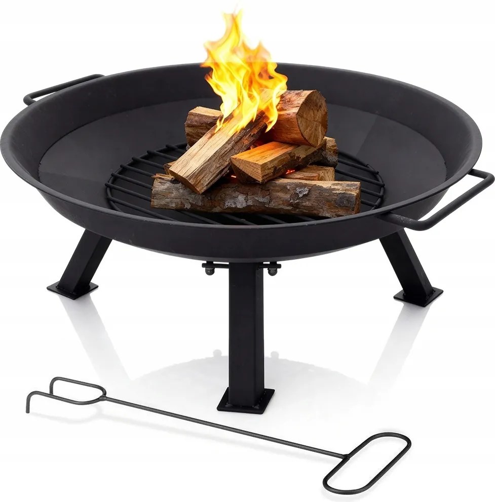 Nagy Fém Kerti Tűztér tűzrakóhely grill állvány lábak 56 cm