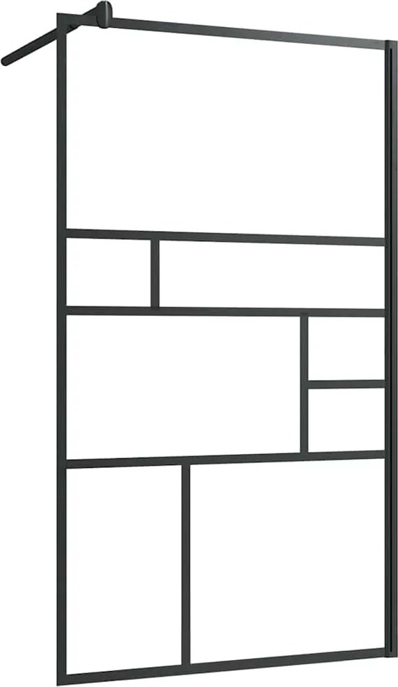vidaXL fekete zuhanyfal átlátszó ESG üveggel 90 x 195 cm