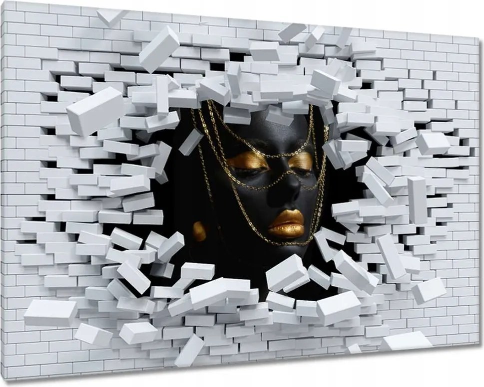 Vászonkép 120x80 Arannyal bevont fej