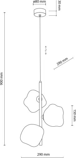 Brilagi - Függőlámpa kábellel VULCANO 3xG9/8W/230V arany/füstbézs