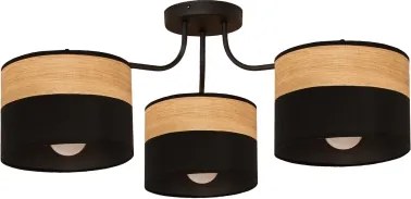 Felületre szerelhető csillár ALBA 3xE27/15W/230V, átmérő 66 cm, fekete/barna