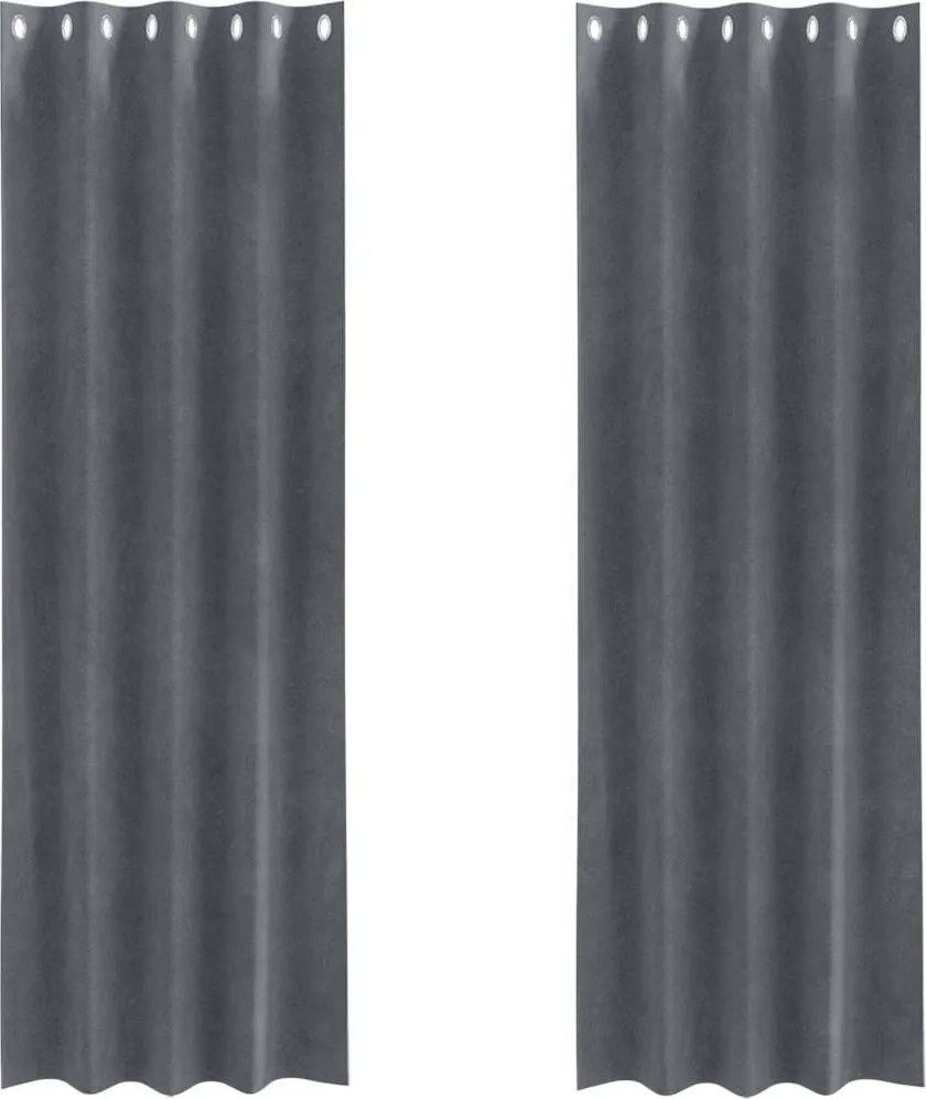 vidaXL Sötétítő függönyök 2 pcs Világosszürke 140 x 260 cm Bársony