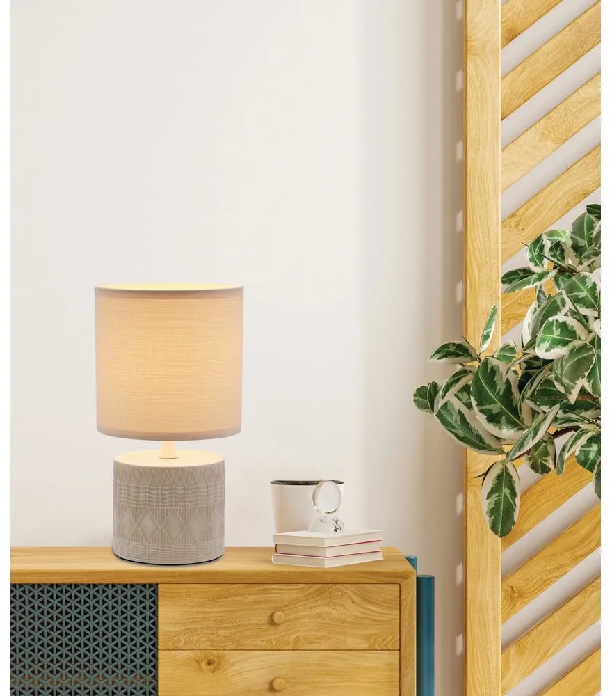 Bézs asztali lámpa textil búrával (magasság 26 cm) Dina – Candellux Lighting