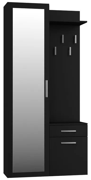 Baltrum Duo előszobafal, 50x180x35 cm, fekete