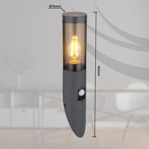 Globo 3157SAS- Kültéri fali lámpa érzékelővel BOSTON 1xE27/60W/230V IP44