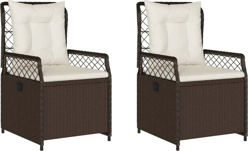 vidaXL 2 db barna polyrattan dönthető kerti szék