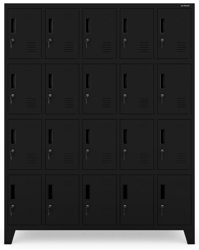 ROBERT fémszekrény 1360 x 1720 x 450 mm, fekete