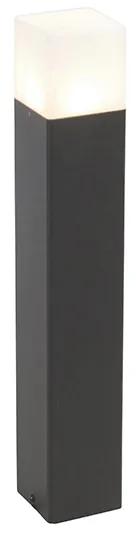 Fekete álló kültéri lámpa, opálfehér árnyalattal 50 cm - Dánia