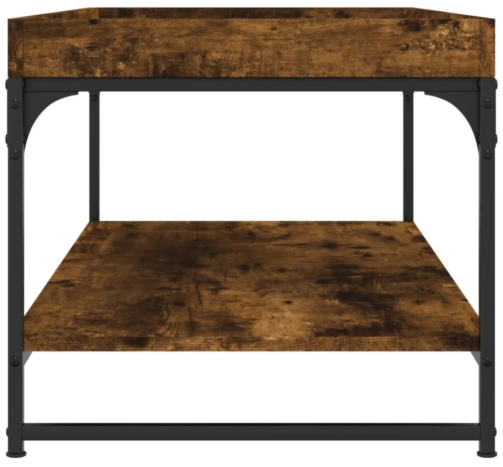 füstös tölgy színű szerelt fa dohányzóasztal 100x49x45 cm