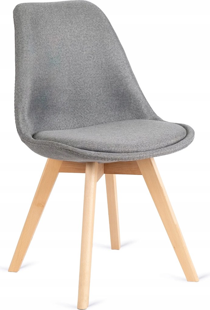 Konyhai szék Szürke kárpitozott skandináv tölgy lábakkal Nevel
