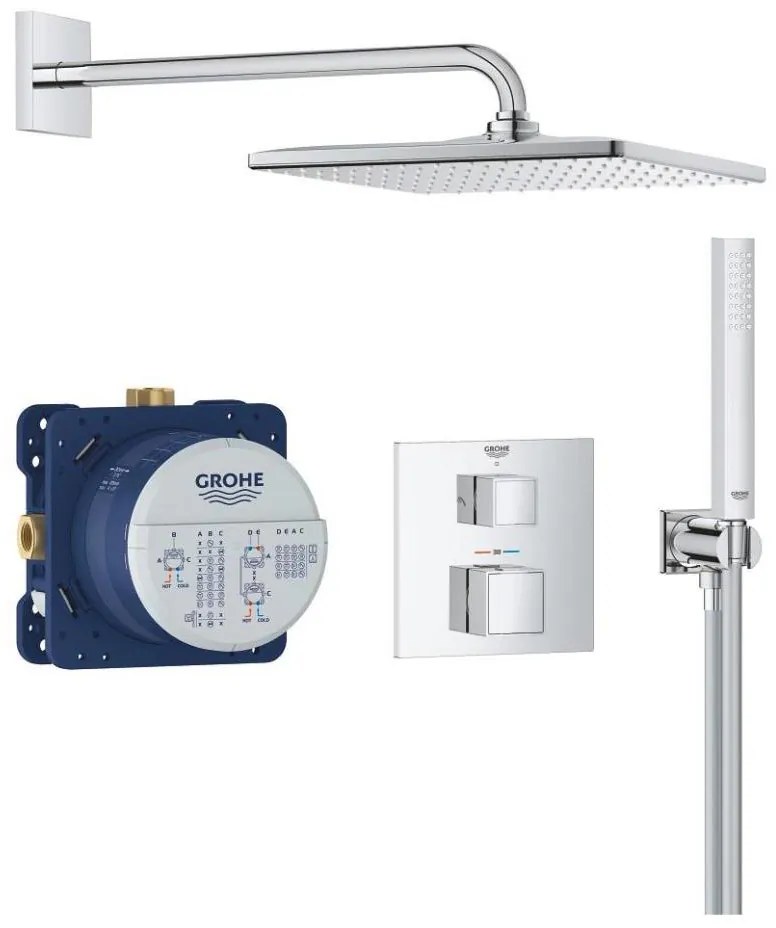 GROHE 34879000 - Falba süllyesztett zuhanyrendszer PRECISION CUBE 310 × 310 mm króm