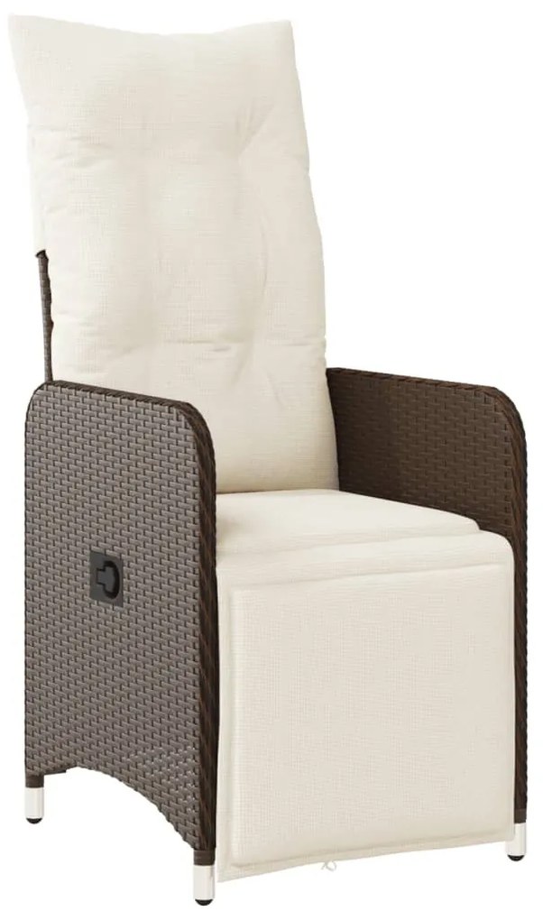 9 részes barna polyrattan kerti bisztrógarnitúra párnákkal