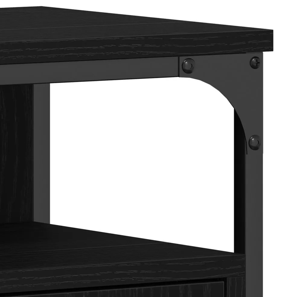 Fürdőszobai Mosdókagyló Szekrény Fekete Tölgy 80x30x60 cm Mérnöki Fa