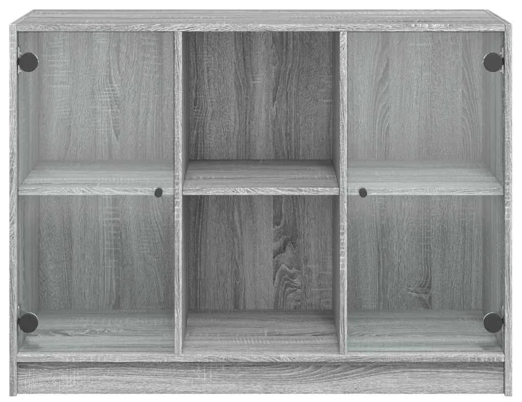 szürke sonoma színű szerelt fa tálalószekrény 102x37x75,5 cm