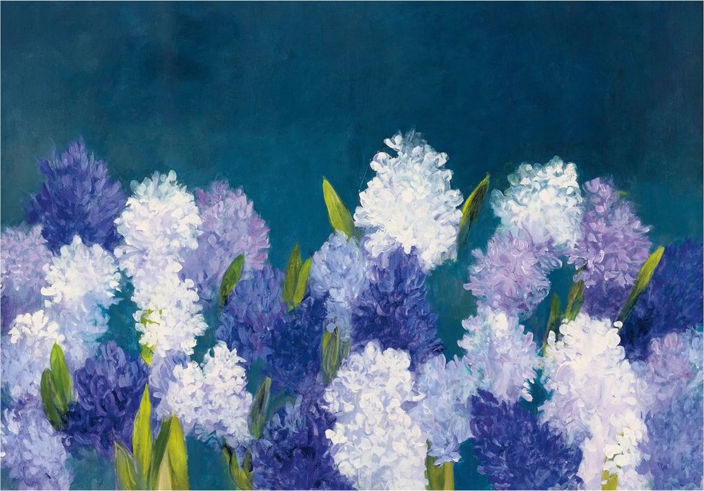 Fotótapéta Jácintok éjszaka Virágos álom Lila szimfónia 416x254 +ragasztó