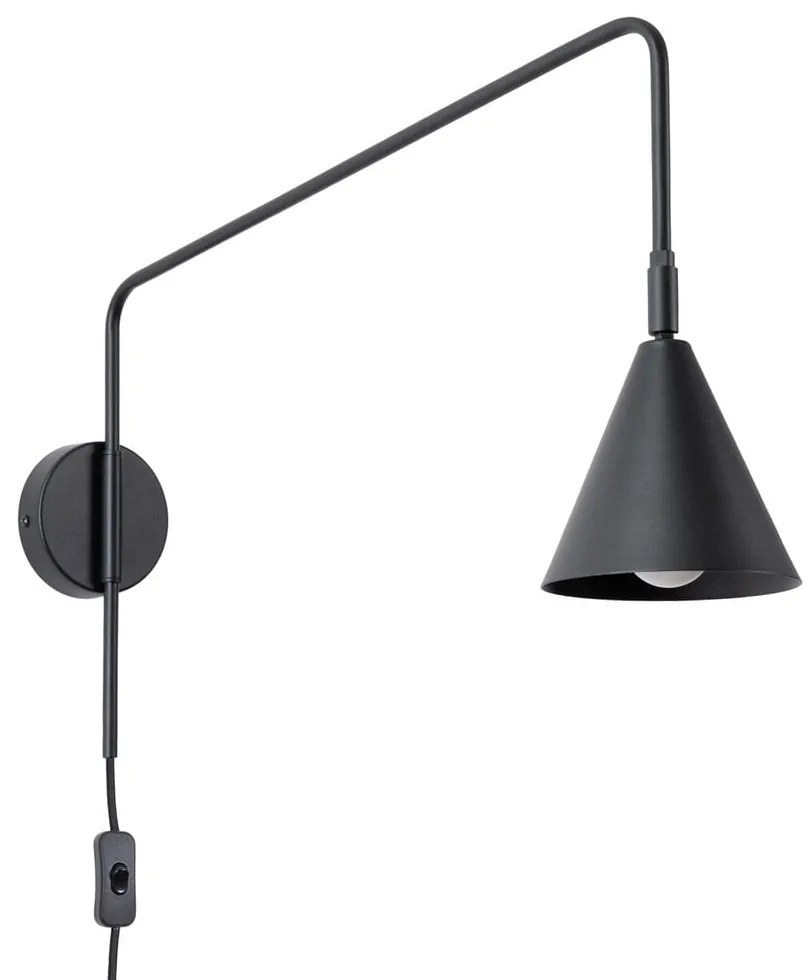 Fekete konnektorhoz csatlakoztatható fali lámpa Zylo – Sollux