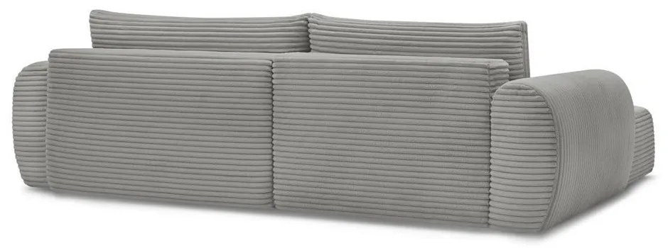 Sötétszürke kordbársony kinyitható sarokkanapé (bal oldali) Lucien – Bobochic Paris