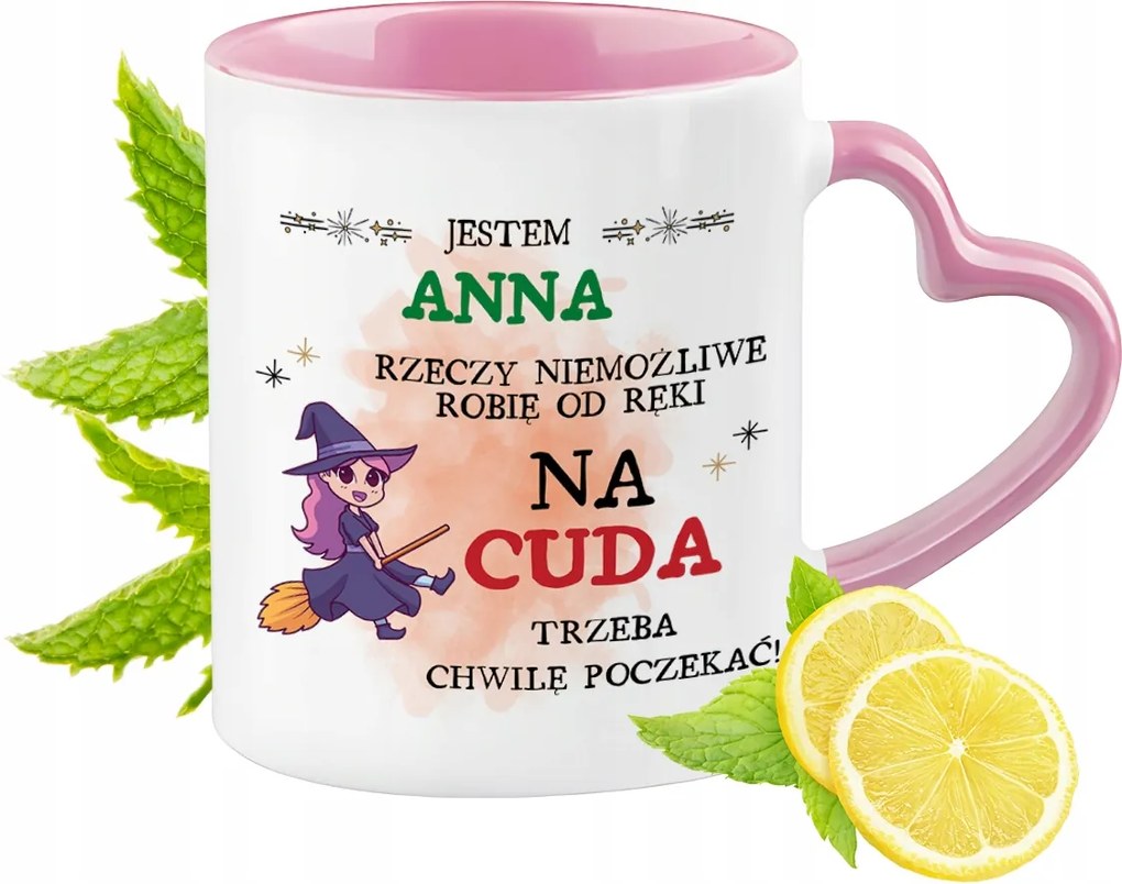 Anna Bögre Rózsaszín Szív Alakú Füllel Kávé Ajándék