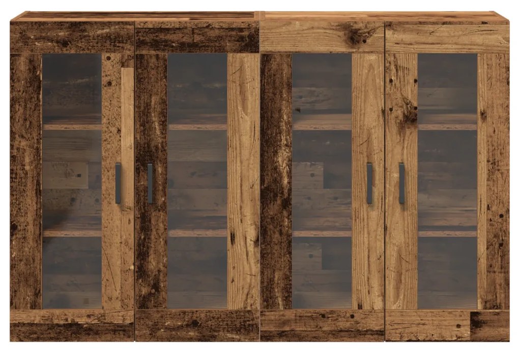 Fali Szekrények 2 db Régi Fa 69,5x34x90 cm Készített Fa