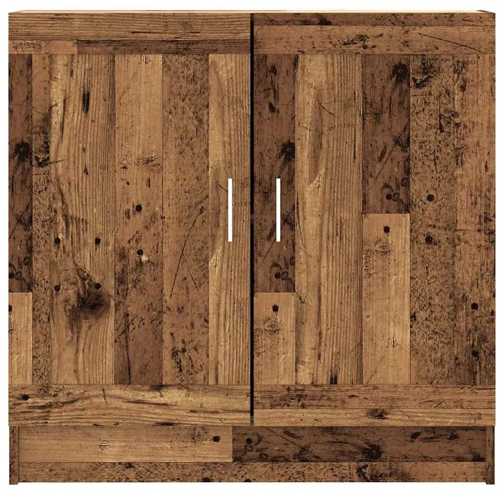 antik fa színű szerelt fa könyvszekrény 82,5 x 30,5 x 80 cm