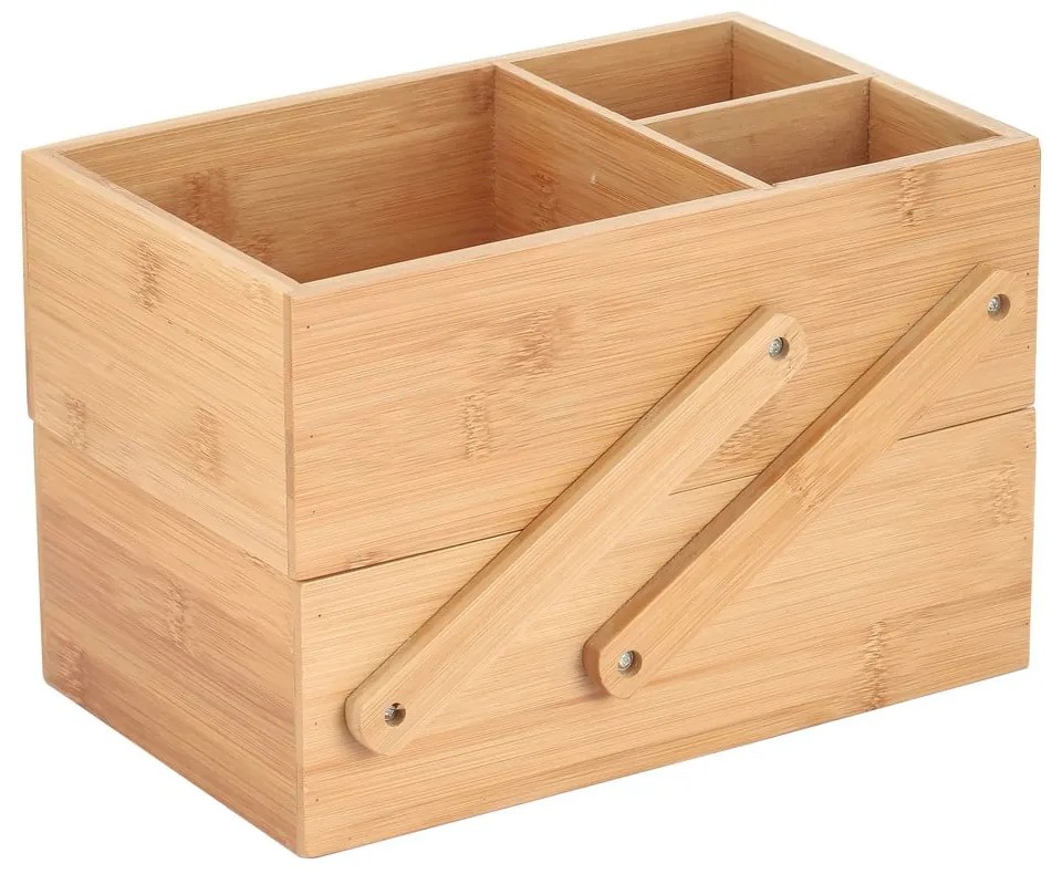 Natúr színű bambusz fürdőszobai rendszerező kozmetikumokhoz Isalys – MSV