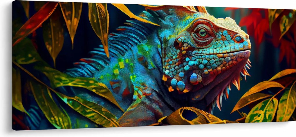 Kép - Színes leguán (120x50 cm)