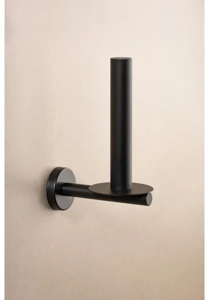 WENKO 24262100-WC-papírtartó BOSIO BLACK 8x18 cm rozsdamentes acél/ezüstszínű