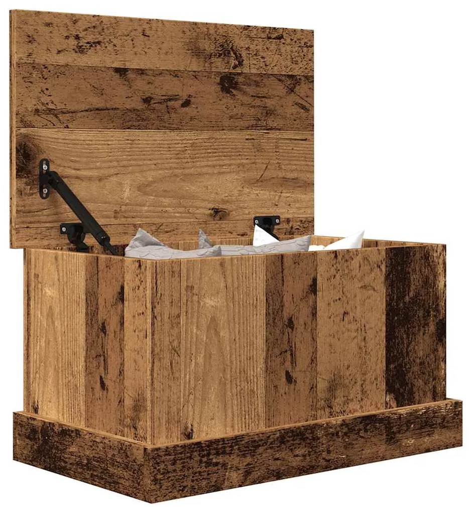 antik fa színű szerelt fa tárolódoboz 30 x 50 x 28 cm