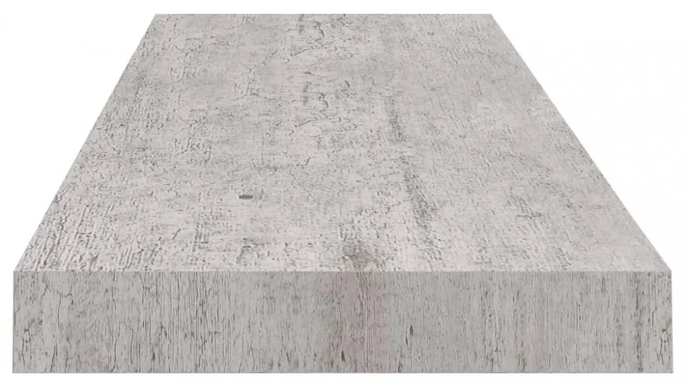 4 db betonszürke MDF lebegő fali polc 80 x 23,5 x 3,8 cm