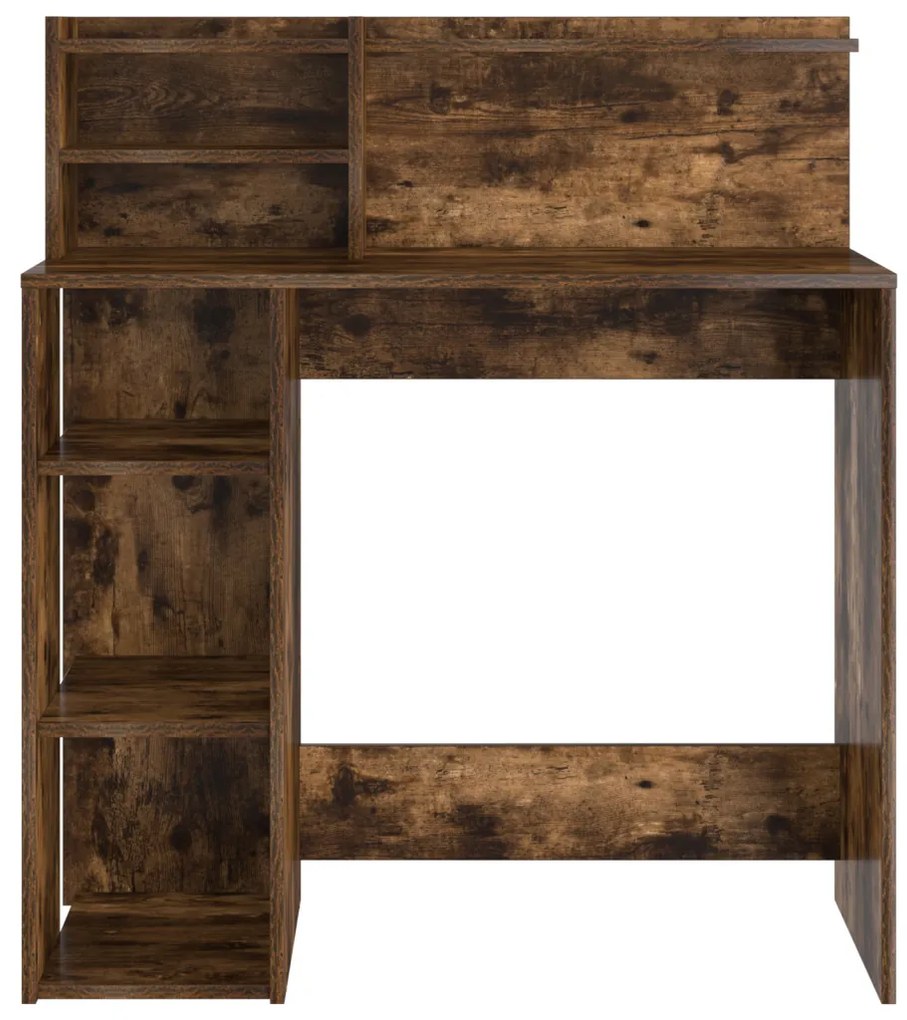 vidaXL Asztal tárolóval Füstölt tölgy 90x48x101.5 cm Szerelt fa