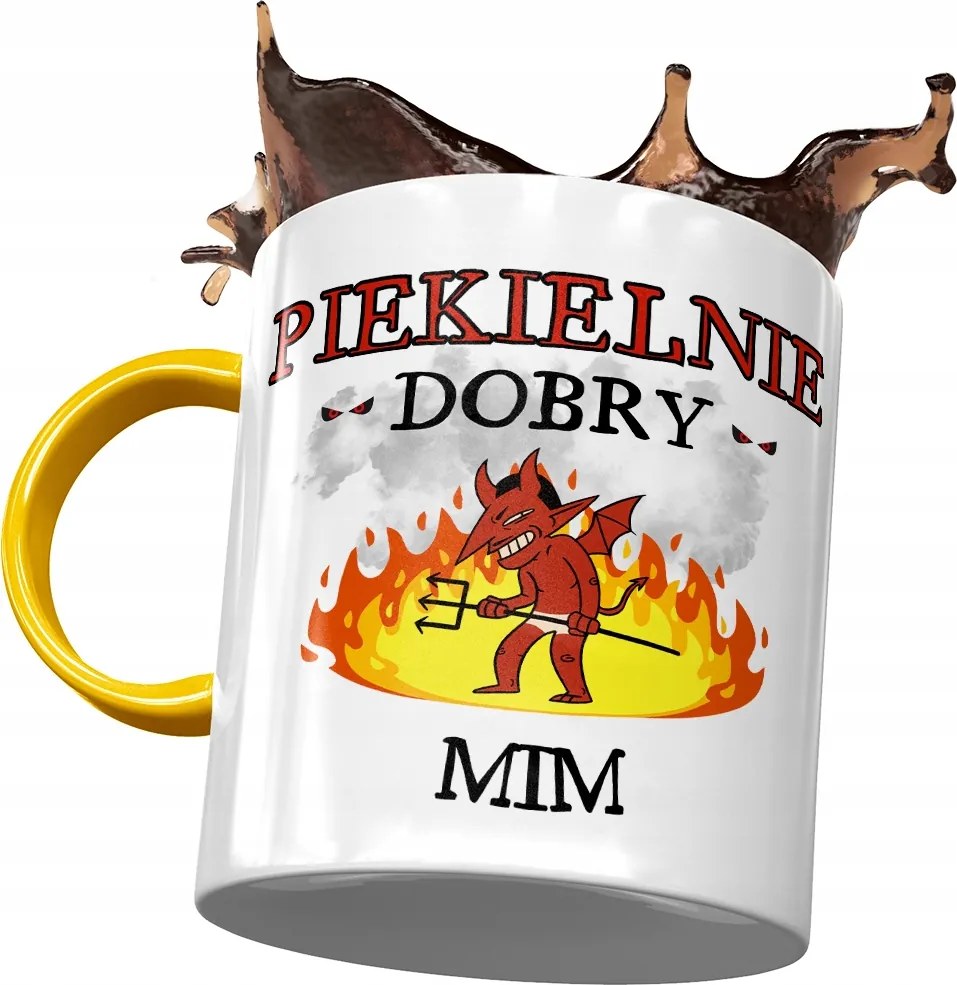 Sárga Bögre Mima Pokolian Jó Mim Ajándék Nyomtatott Fotóval