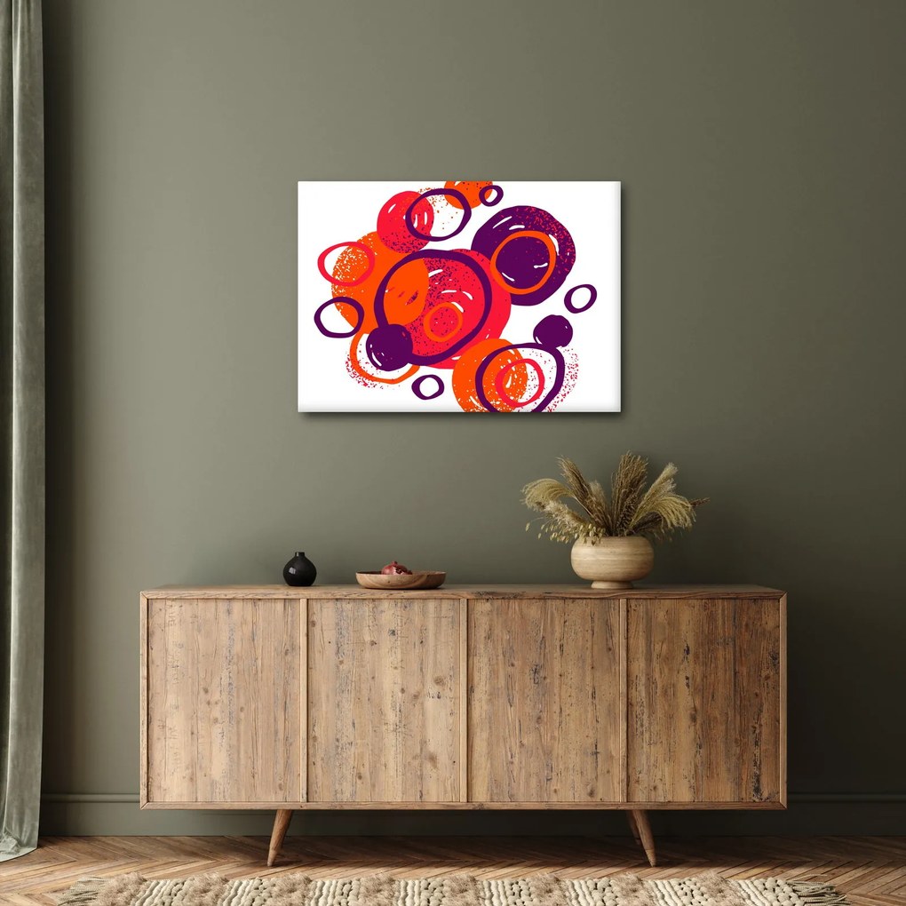 Kép - Motívum körökkel meleg színekben (70x50 cm)