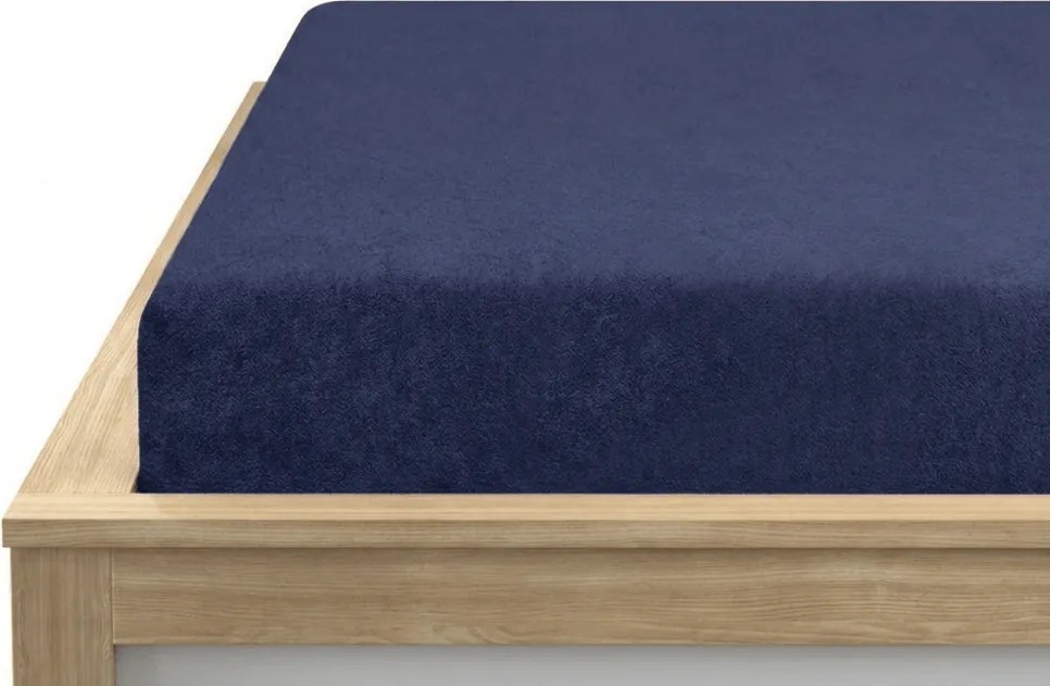 Frottír gumis lepedő EXCLUSIVE tengerészkék 90 x 200 cm