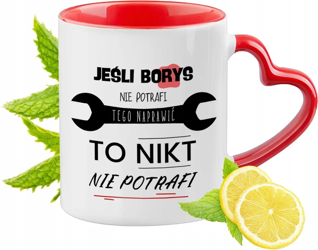 Borisznak Piros Bögre Szív Alakú Füllel Ajándék