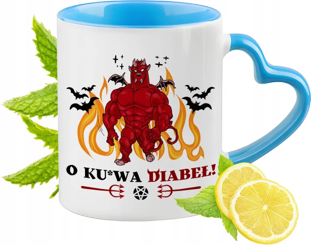 Vicces Kék Bögre Szív Alakú Füllel Ajándék