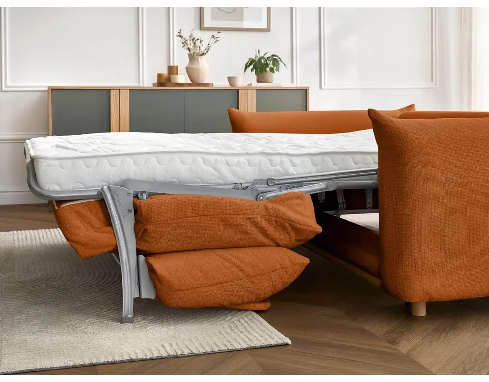 Narancssárga kinyitható kanapé 234 cm Ernest – Bobochic Paris