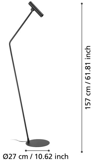Eglo 900909 - LED Állólámpa ALMUDAINA LED/5W/230V 3000K fekete